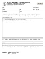 Document preview: Form SFN1992 Release of Information - Search/Disclosure - North Dakota