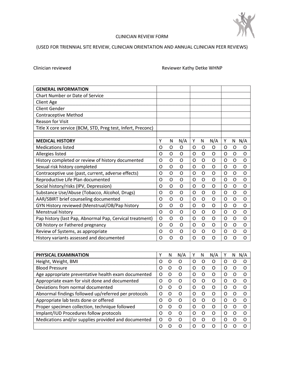 Clinician Review Form - North Dakota, Page 1