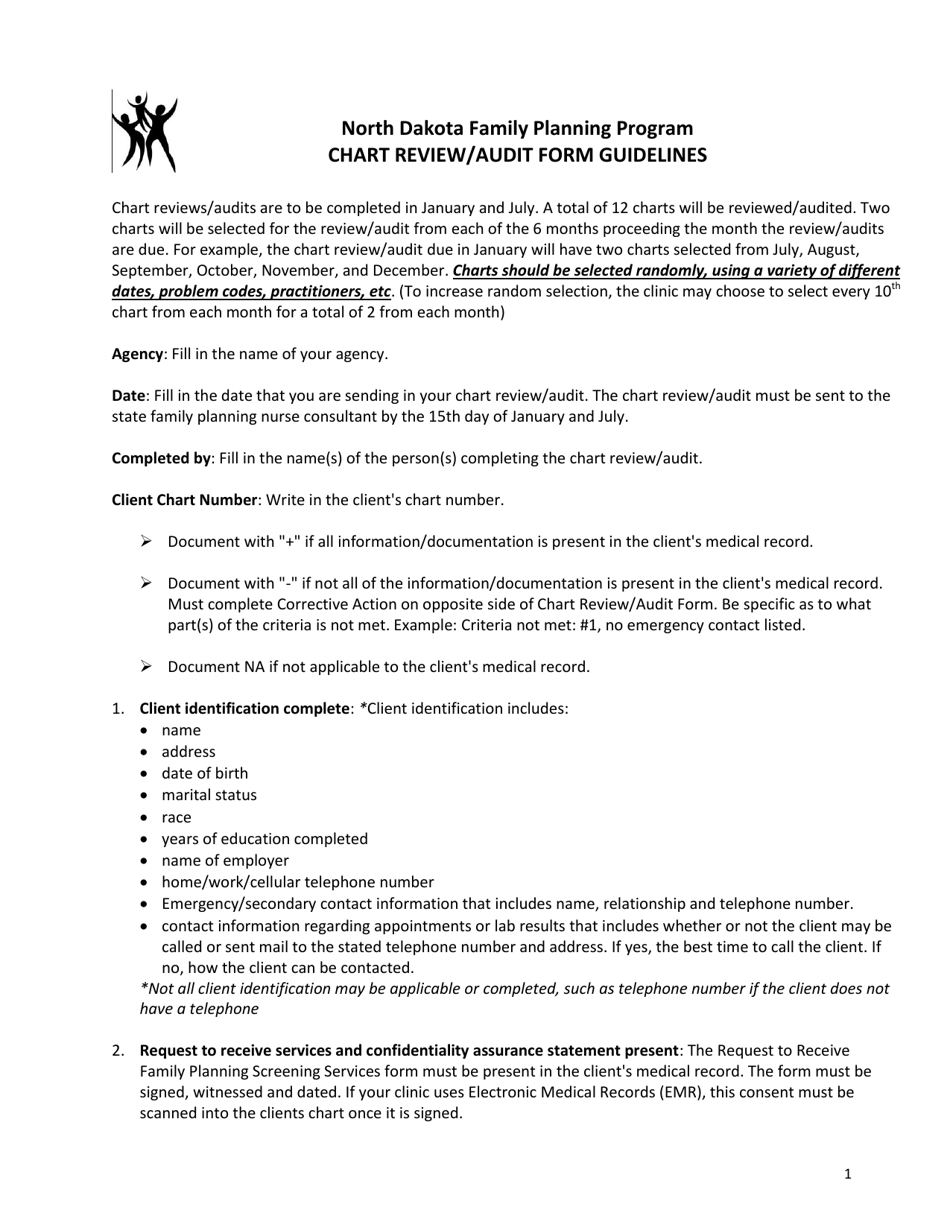 Chart Review / Audit - Family Planning Program - North Dakota, Page 3