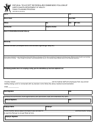 Document preview: Form SFN59153 Refusal to Accept Referral/Recommended Follow-Up - North Dakota