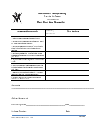Document preview: Clinician Review - Client Direct Care Observation - North Dakota