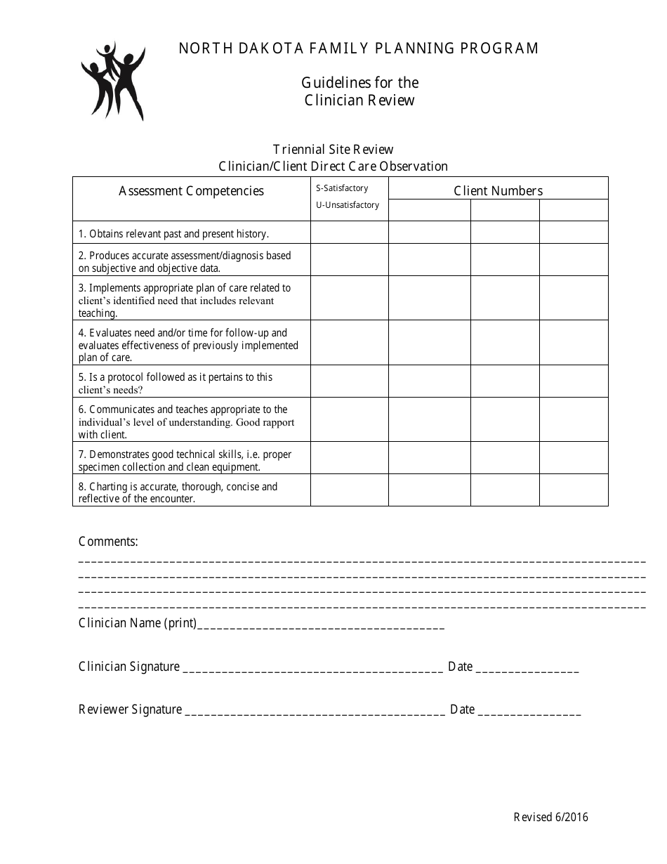 Triennial Clinician Review Form - North Dakota, Page 6
