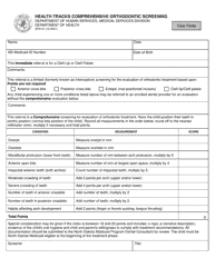 Document preview: Form SFN61 Health Tracks Comprehensive Orthodontic Screening - North Dakota