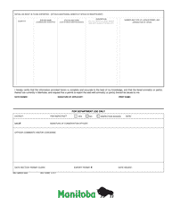 Application for Wildlife Export Permit - Manitoba, Canada, Page 2