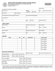 Document preview: Form SFN60618 Application for North Dakota Autism Waiver - North Dakota