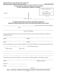 Document preview: Form CCP0123 Guardian's Petition to Court and Parents Prior to Removing Minor From the State of Illinois for More Than 30 Days - Cook County, Illinois