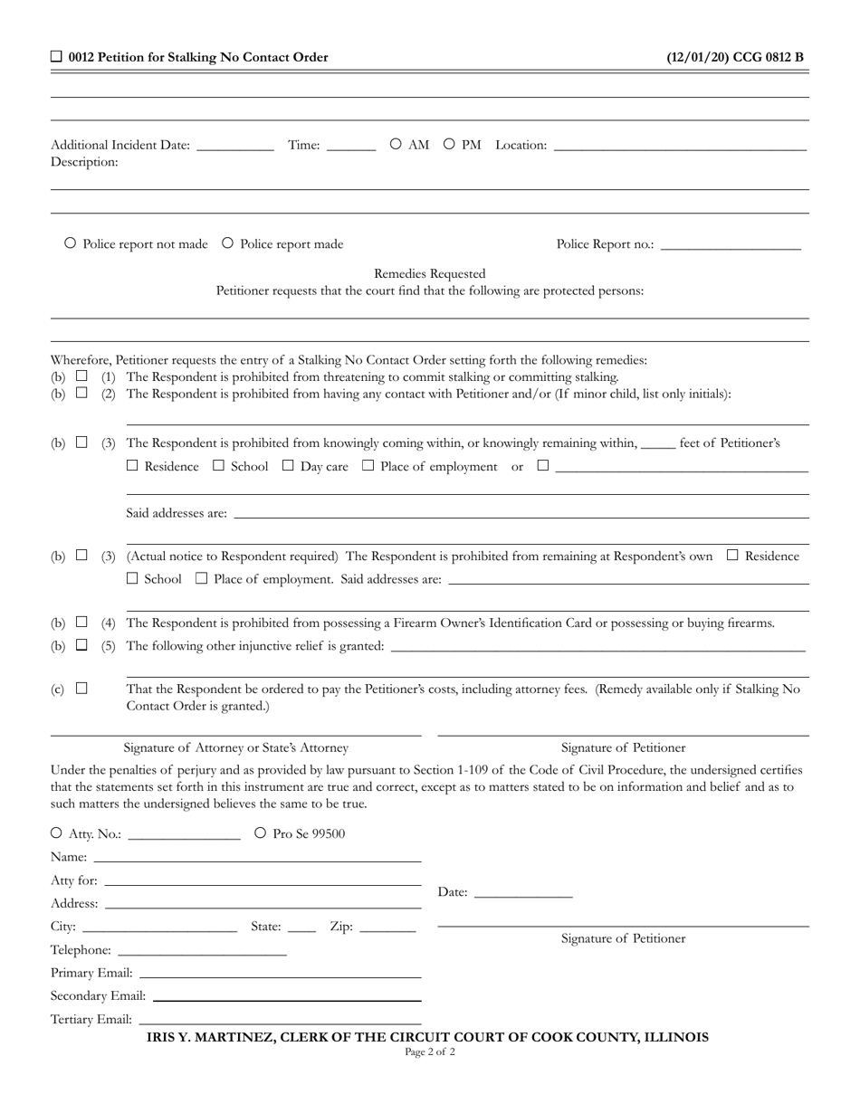 Form CCG0812 - Fill Out, Sign Online and Download Fillable PDF, Cook ...