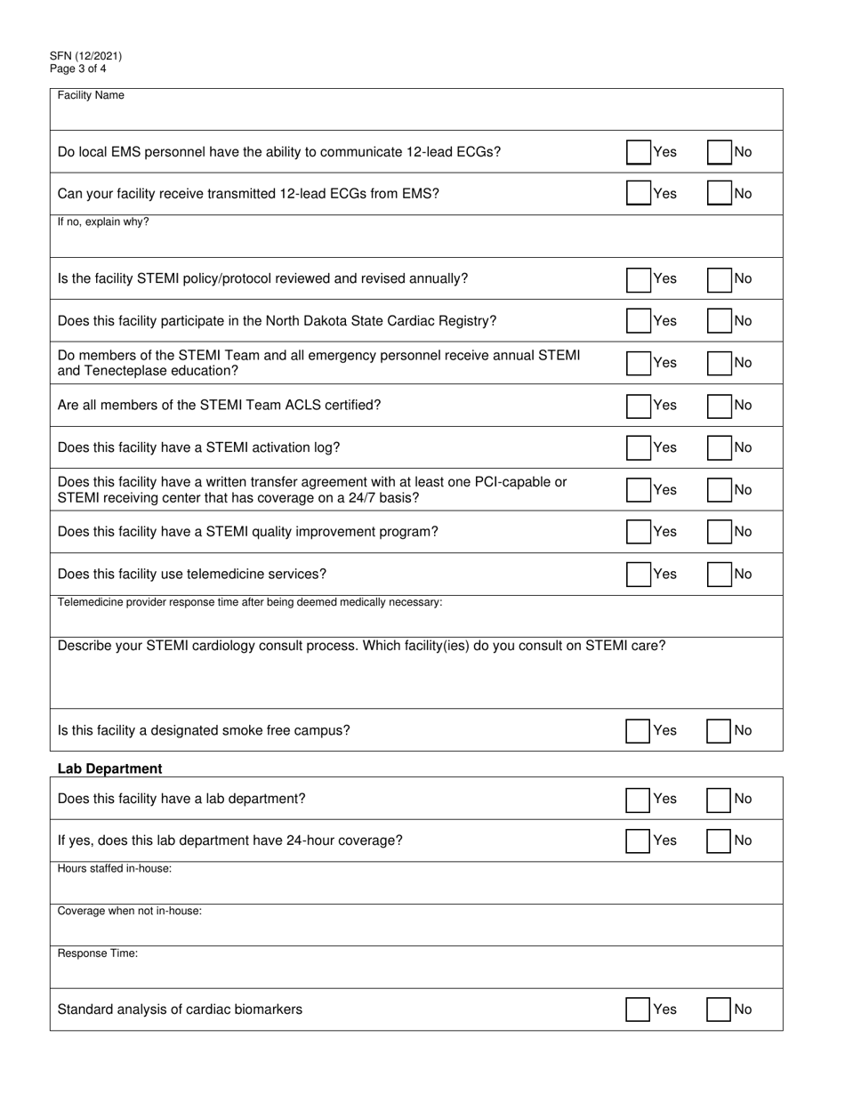 Acute Cardiac Ready Hospital Designation Application - North Dakota, Page 3