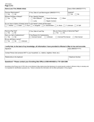 Form SFN54024 Women&#039;s Way Demographics - North Dakota, Page 2