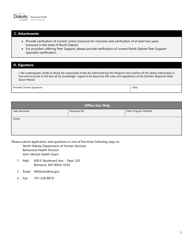 Disaster Response State Grant Mental Health Services Program Application - North Dakota, Page 2