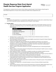 Disaster Response State Grant Mental Health Services Program Application - North Dakota, Page 3