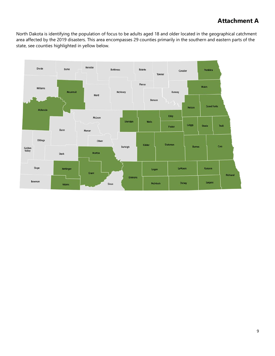Disaster Response State Grant Mental Health Services Program Application - North Dakota, Page 9