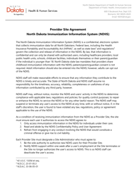 Provider Site Agreement - North Dakota Immunization Information System (Ndiis) - North Dakota