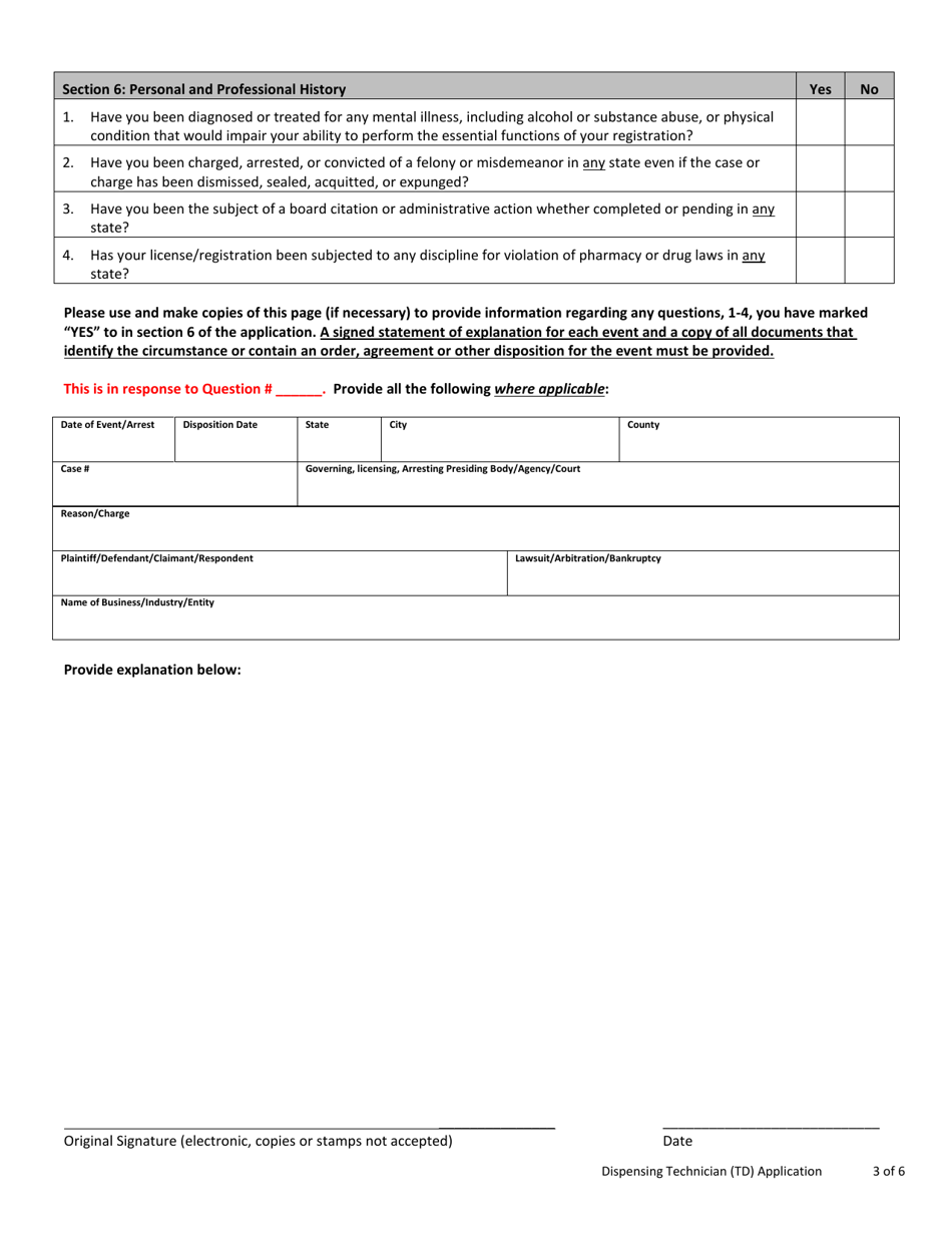 Dispensing Technician (Td) Application - Nevada, Page 3