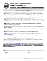 Form MJ18-2207 Producer Medically Designated Canopy Registration - Oregon, Page 3