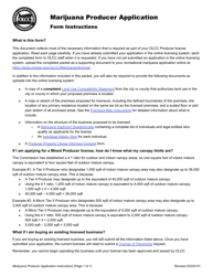 Document preview: Form MJ17-2020 Marijuana Producer Application - Oregon
