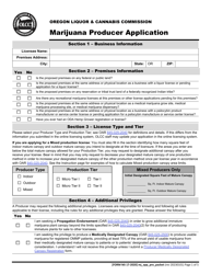 Form MJ17-2020 Marijuana Producer Application - Oregon, Page 2