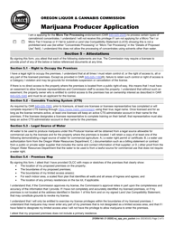 Form MJ17-2020 Marijuana Producer Application - Oregon, Page 3