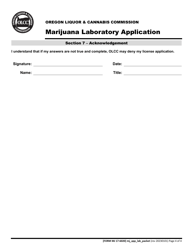 Form MJ17-6020 Marijuana Laboratory Application - Oregon, Page 5