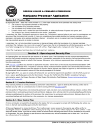 Form MJ17-3020 Marijuana Processor Application - Oregon, Page 4