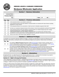 Form MJ17-4020 Marijuana Wholesaler Application - Oregon, Page 2