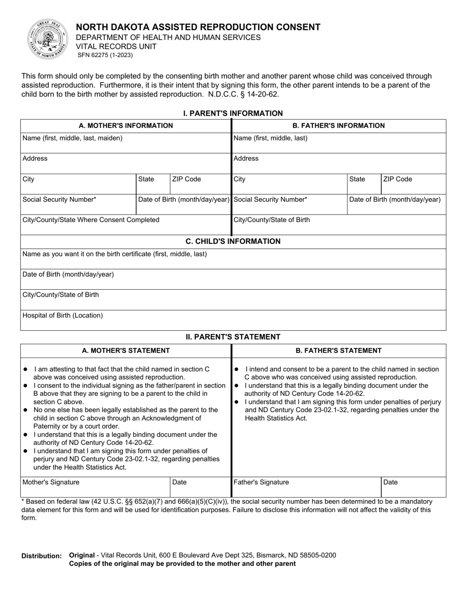 Form Sfn62275 Fill Out Sign Online And Download Fillable Pdf North Dakota Templateroller 8842