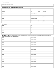 Form SFN60909 EMS Training Institution Licensure Application - North Dakota, Page 2