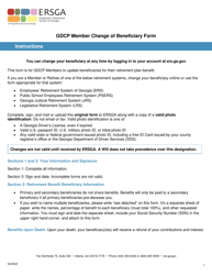 Form B9-GDC Gdcp Member Change of Beneficiary Form - Georgia (United States)