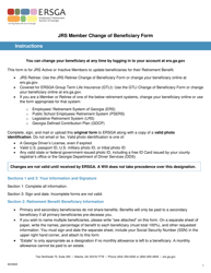 Form B9-JRS Jrs Member Change of Beneficiary Form - Georgia (United States)