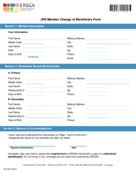 Form B9-JRS Jrs Member Change of Beneficiary Form - Georgia (United States), Page 3