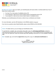 Form B9-LRS Lrs Member Change of Beneficiary Form - Georgia (United States), Page 2