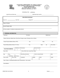 Form DPSSP0093 Indian Gaming Unit Individual State Certification Renewal Application - Louisiana, Page 7