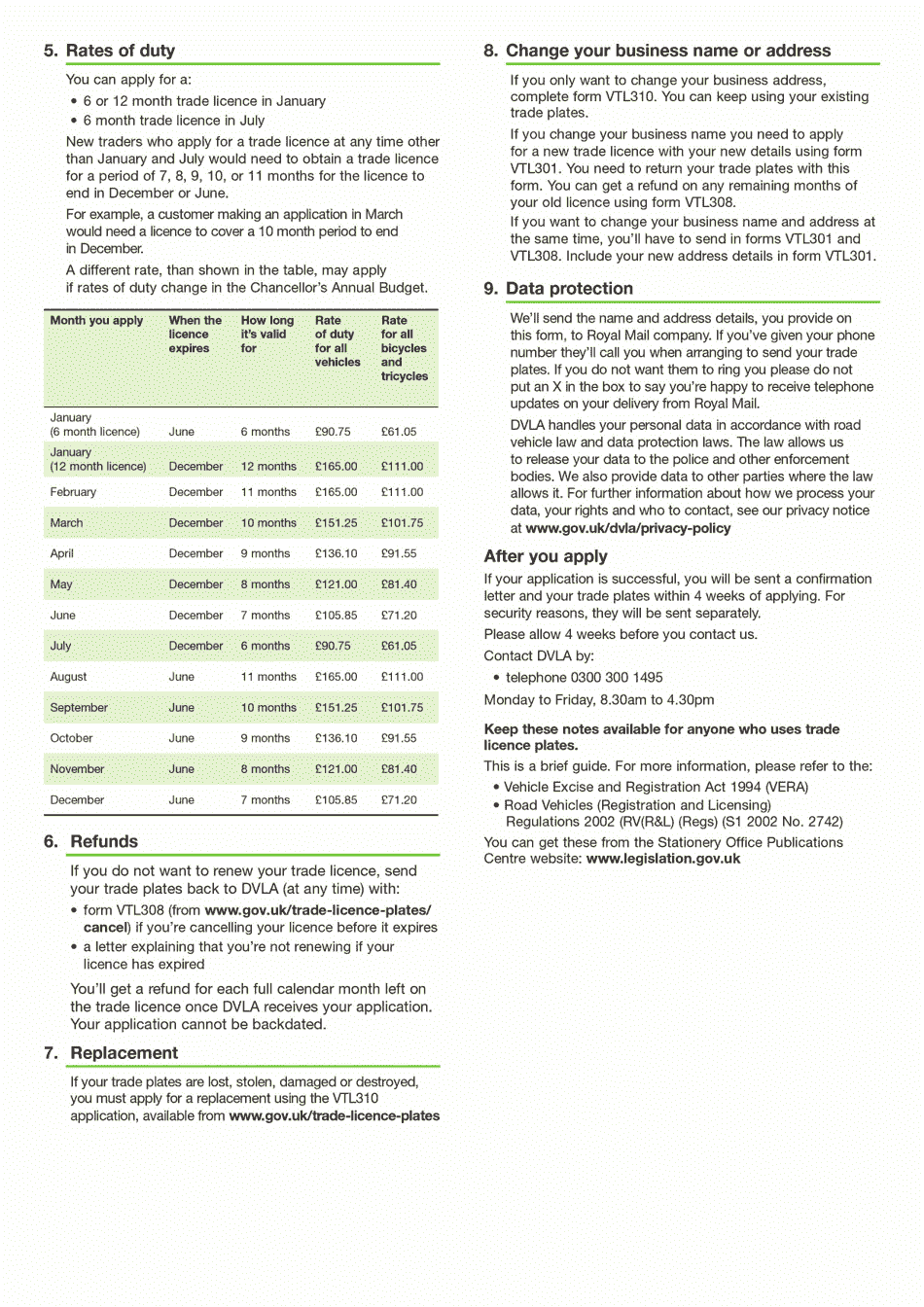 Form VTL301 Application for a First Trade License, Additional Licenses or Change of Business Name - United Kingdom, Page 4