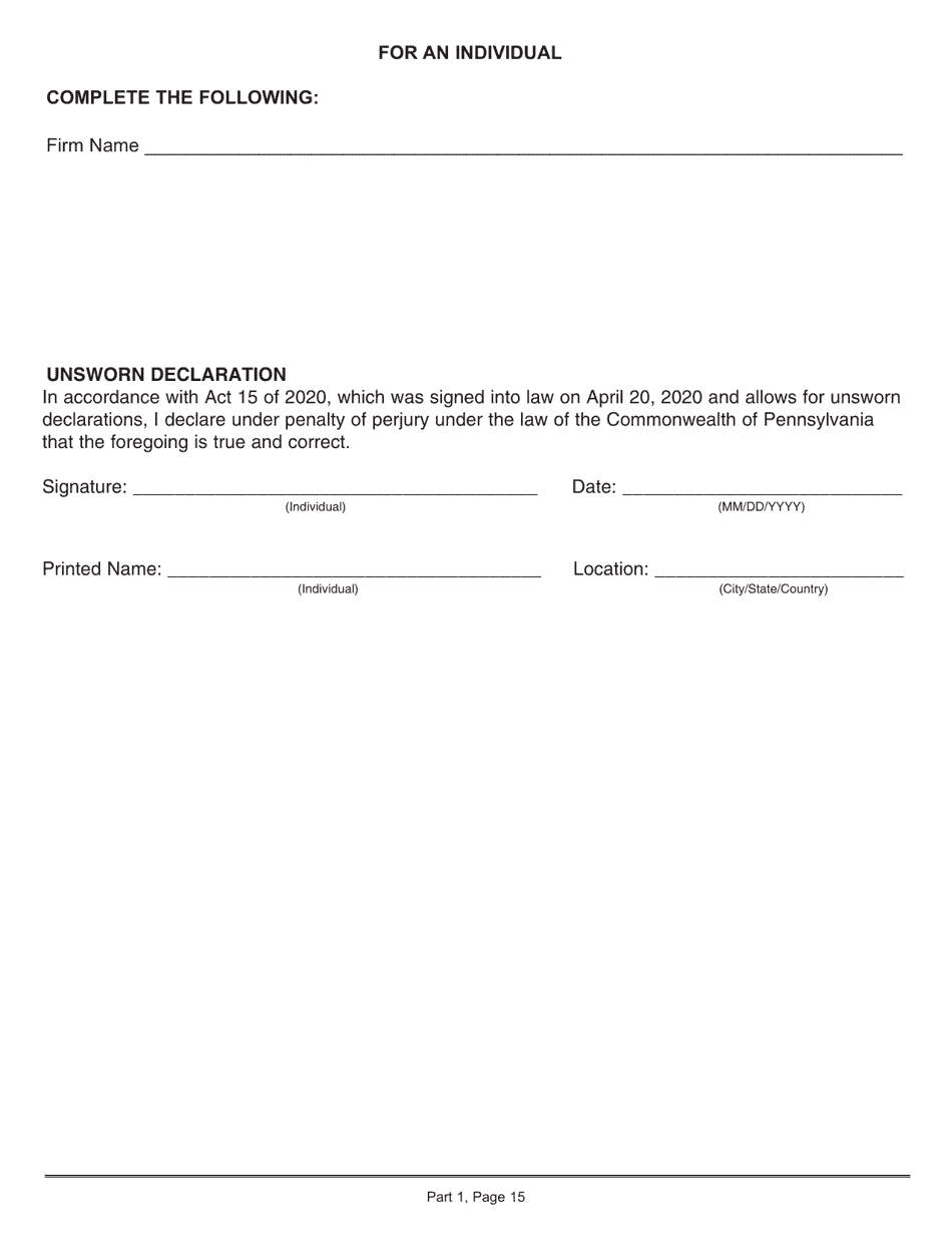 Form CS-4300NP New Prime Contractor Application - Pennsylvania, Page 15