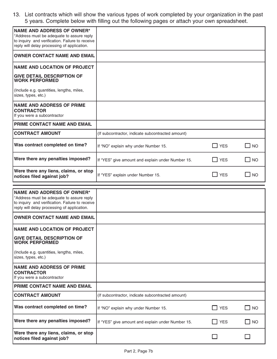 Form CS-4300NP New Prime Contractor Application - Pennsylvania, Page 24