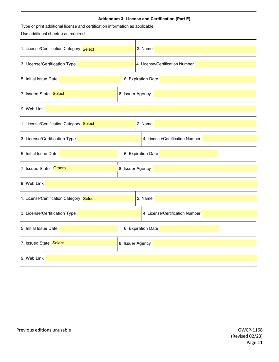 Form OWCP-1168 Provider Enrollment Form, Page 13