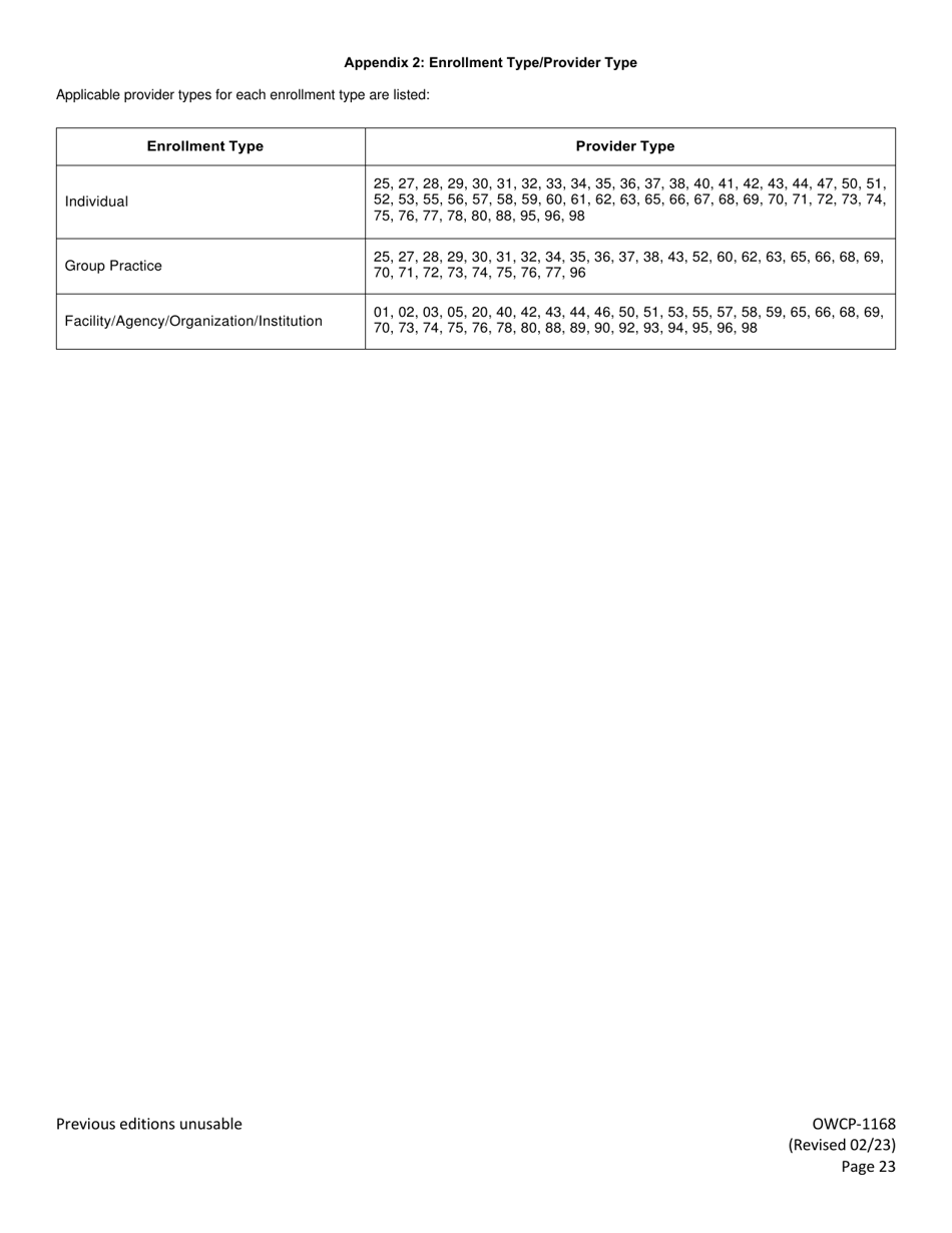 Form OWCP-1168 Provider Enrollment Form, Page 25
