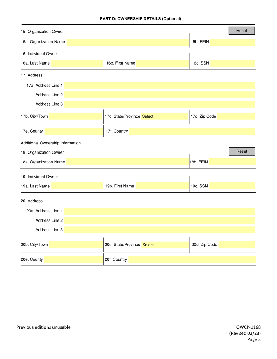 Form OWCP-1168 Provider Enrollment Form, Page 5
