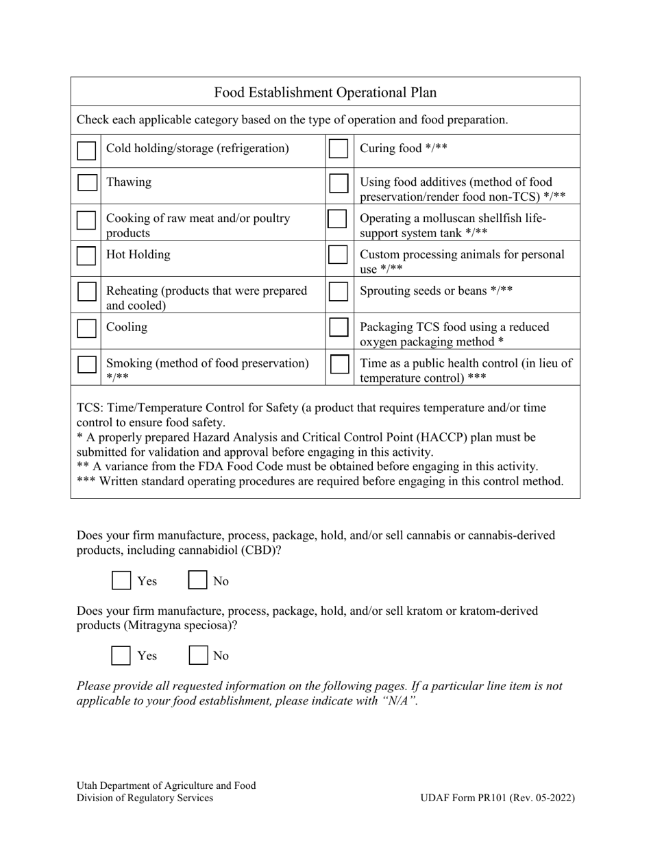 Udaf Form Pr101 - Fill Out, Sign Online And Download Fillable Pdf, Utah 