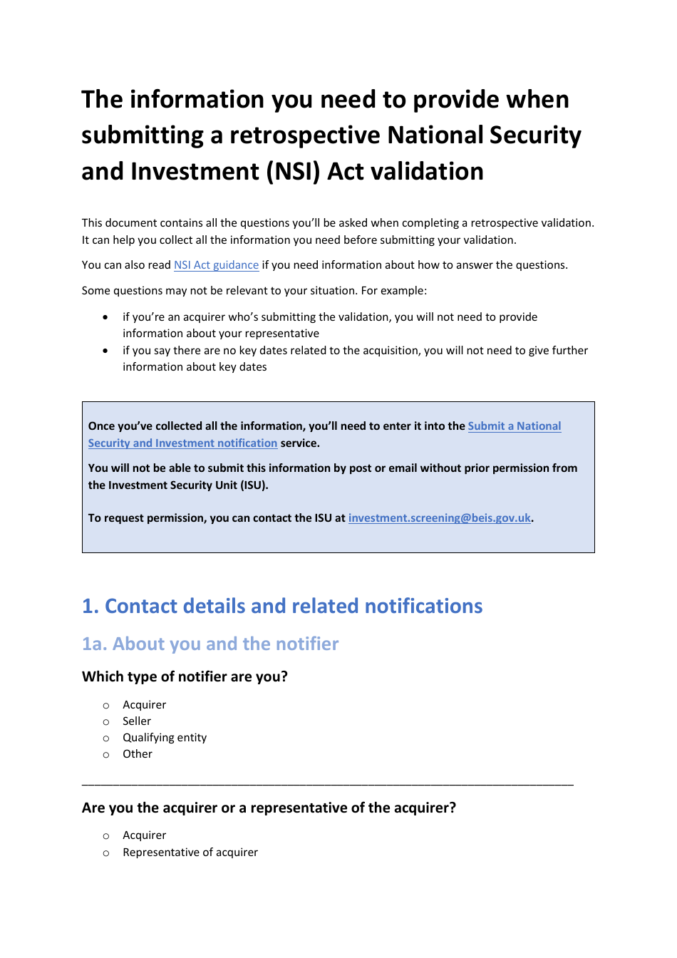 Retrospective Validation Form - United Kingdom, Page 1