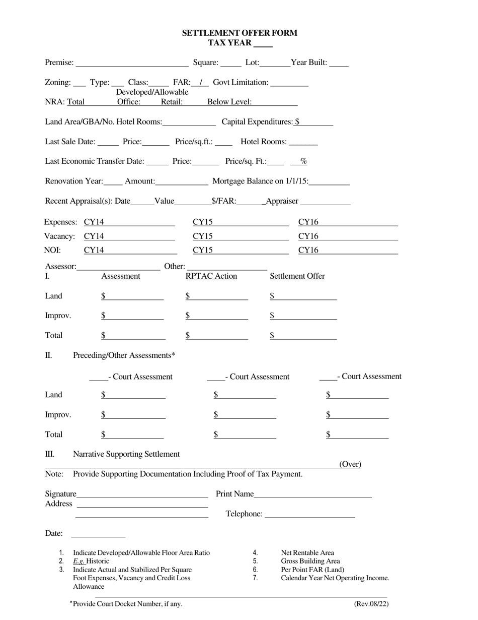 washington-d-c-settlement-offer-form-fill-out-sign-online-and