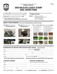 Document preview: Form DNR8946 Ohio Wildlife Legacy Stamp Mail Order Form - Ohio