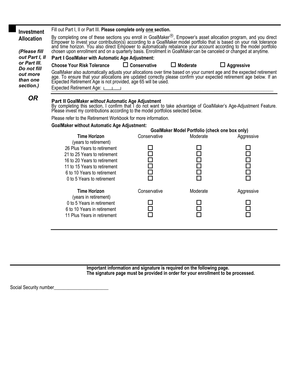 Contribution, Goalmaker and / or Allocation Change Form - North Carolina, Page 2