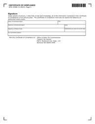 Form SFN23506 Certificate of Compliance - North Dakota, Page 2