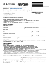 Document preview: Form CEM-650-007 Final Disposition of Human Remains Permit Renewal - Washington