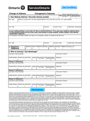 Form 1057-82 Change of Address - Ontario, Canada (English/French), Page 2