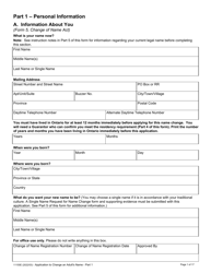 Form 11155E Application to Change an Adult&#039;s Name - Ontario, Canada, Page 3