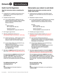 Form 4311-82 Health Card Re-registration - Ontario, Canada (English/French), Page 2