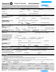 Form 0280-82 Change of Information - Ontario, Canada, Page 3