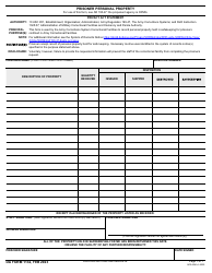 Document preview: DA Form 1132 Prisoner Personal Property